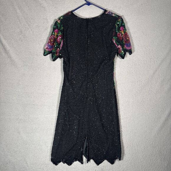 Laurence Kazar NY Size S‎ Silk Dress Sequins Art Deco Glam Hollywood Gatsby 20s - Picture 15 of 16